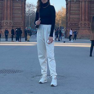 Leandra Medine x Mango White Joggers